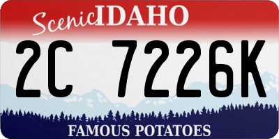 ID license plate 2C7226K