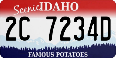ID license plate 2C7234D