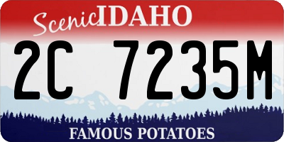 ID license plate 2C7235M