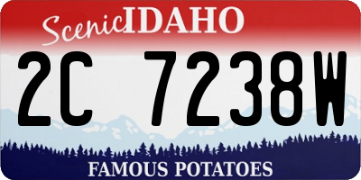 ID license plate 2C7238W