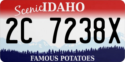 ID license plate 2C7238X