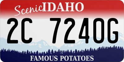 ID license plate 2C7240G