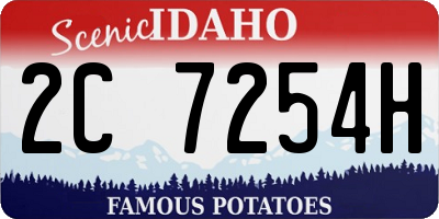 ID license plate 2C7254H