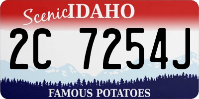 ID license plate 2C7254J