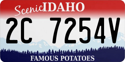 ID license plate 2C7254V