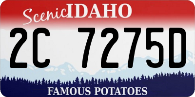 ID license plate 2C7275D
