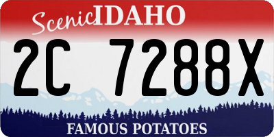 ID license plate 2C7288X