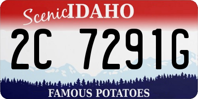 ID license plate 2C7291G