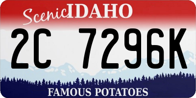 ID license plate 2C7296K