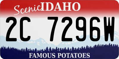 ID license plate 2C7296W