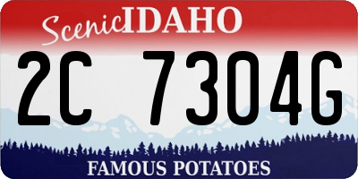 ID license plate 2C7304G
