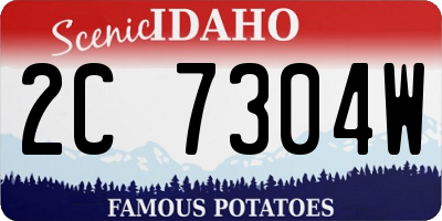ID license plate 2C7304W