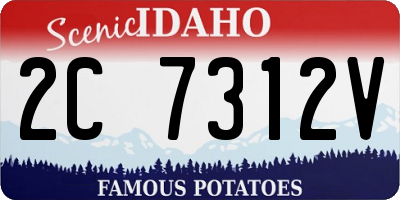 ID license plate 2C7312V