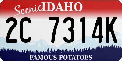 ID license plate 2C7314K