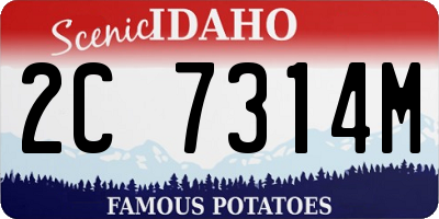 ID license plate 2C7314M