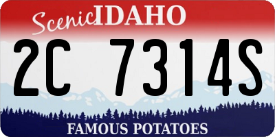 ID license plate 2C7314S
