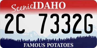 ID license plate 2C7332G
