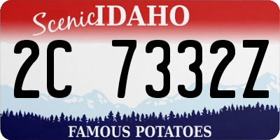 ID license plate 2C7332Z