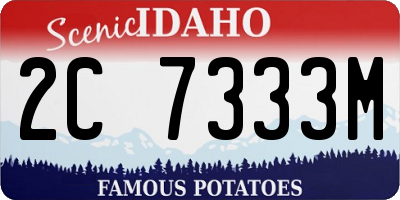 ID license plate 2C7333M