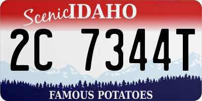 ID license plate 2C7344T