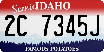 ID license plate 2C7345J