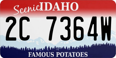 ID license plate 2C7364W