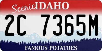 ID license plate 2C7365M