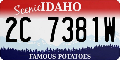 ID license plate 2C7381W