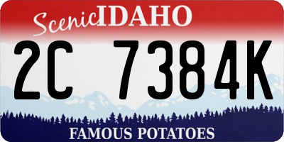 ID license plate 2C7384K