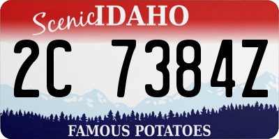 ID license plate 2C7384Z