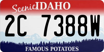 ID license plate 2C7388W