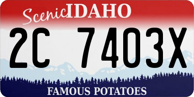 ID license plate 2C7403X