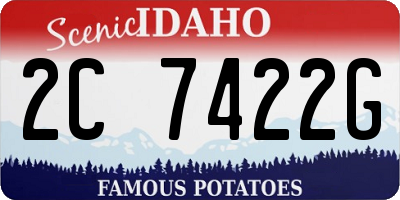 ID license plate 2C7422G