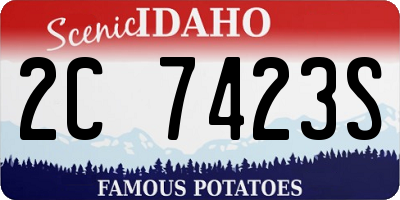 ID license plate 2C7423S