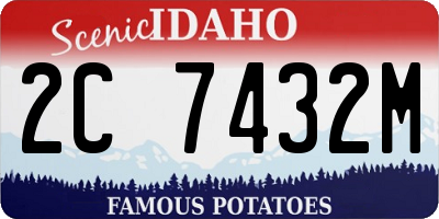 ID license plate 2C7432M