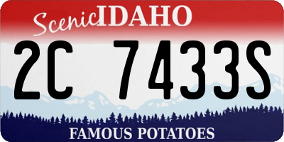 ID license plate 2C7433S