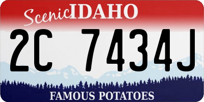 ID license plate 2C7434J