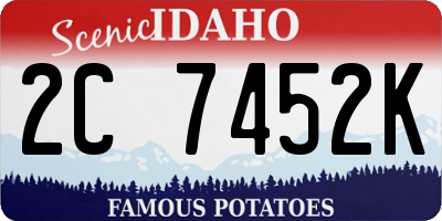 ID license plate 2C7452K