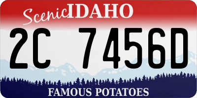 ID license plate 2C7456D