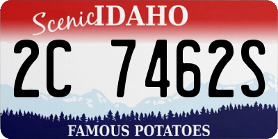 ID license plate 2C7462S