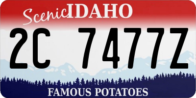 ID license plate 2C7477Z
