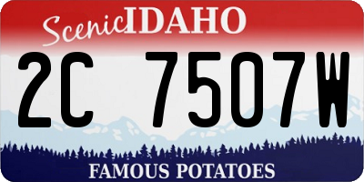 ID license plate 2C7507W