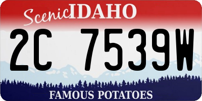 ID license plate 2C7539W