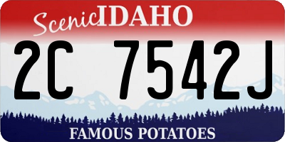 ID license plate 2C7542J