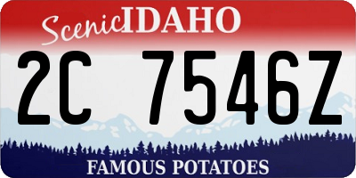ID license plate 2C7546Z