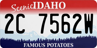 ID license plate 2C7562W