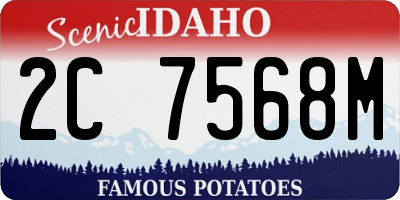 ID license plate 2C7568M