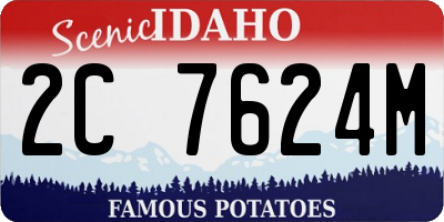 ID license plate 2C7624M