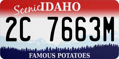ID license plate 2C7663M