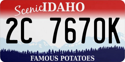 ID license plate 2C7670K